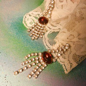 VTG Contempo silver pierced earrings drop and dangle silver tone dressy event